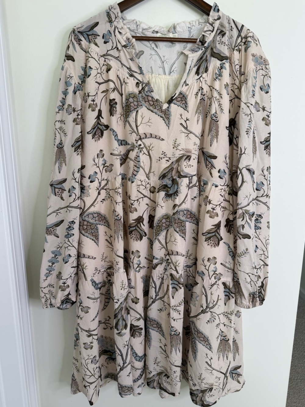 Spartina 449 Beachy Boho Cottagecore Floral V-Neck Dress Size XXL